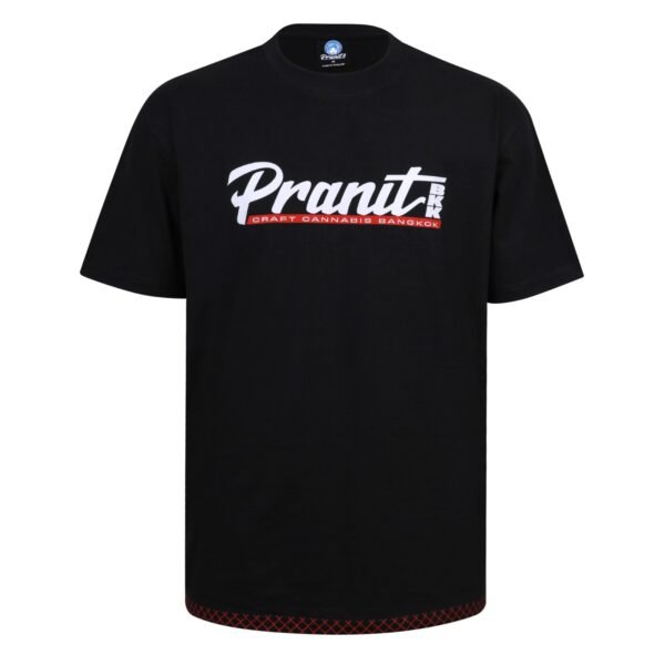 Pranit  T-Shirt with Thai Textile Trim BLACK